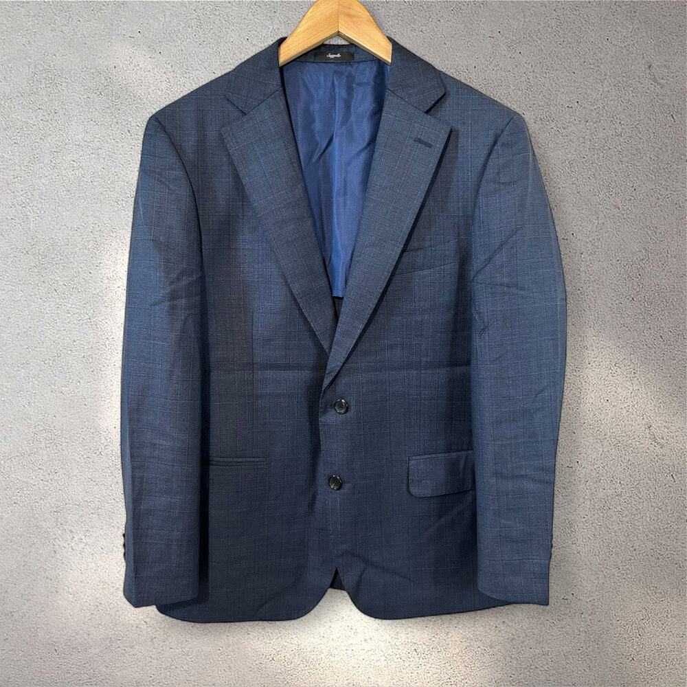 Galaxy Suggello Men’s 100% Wool 2 Button Blazer Navy Blue Size 48B Made in Korea
